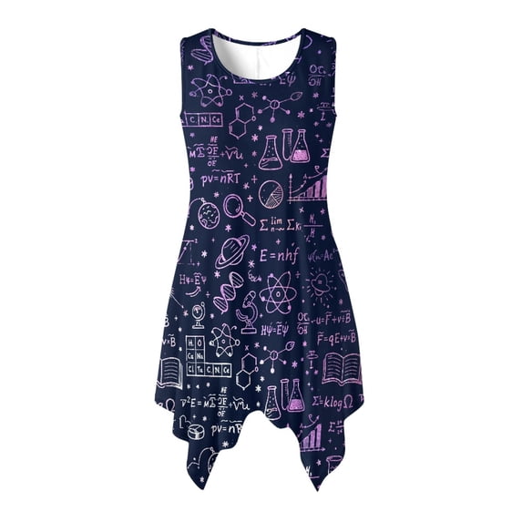 HELLHERO Summer Dresses, Sleeveless Dress with Round Neck, Irregular Hem with Side Pockets for Holiday and Cocktail Party Wear