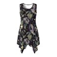 thumbnail image 1 of HELLHERO Summer Sleeveless Dress, Floral Print Side Pockets Asymmetric Hem Midi Dress, Irregular Hem Round Neck Sundress for Holiday Vacation, 1 of 8