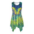 thumbnail image 1 of HELLHERO Summer Sleeveless Dress, Yellow Butterfly Art Print Side Pockets Sleeveless Sundress, With Side Pockets Irregular Hem Asymmetric Hem Midi Dress for Dating, 1 of 8