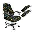 thumbnail image 1 of HELLHERO Sun Moon Star Print Office Chair Cover Set, Breathable Computer Chair Cover with Armrest Covers, Protective High Back Office Chairs Covers, 1 of 6