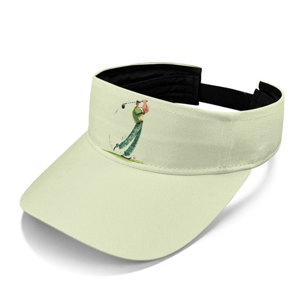 HELLHERO Sun Protection Polyester Fabric Sun Visor for Running Travel, Lightweight UV Protection Comfortable Sun Visor Cap, Golf Cart Flower Pattern