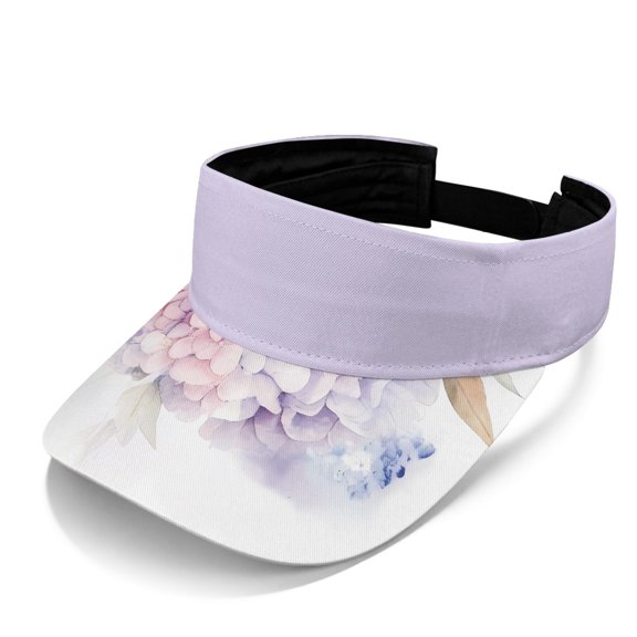 HELLHERO Sun Visor Cap with Floral Print, Polyester Fabric Adjustable Sports Visor Hat for Cycling and Outdoor Activities