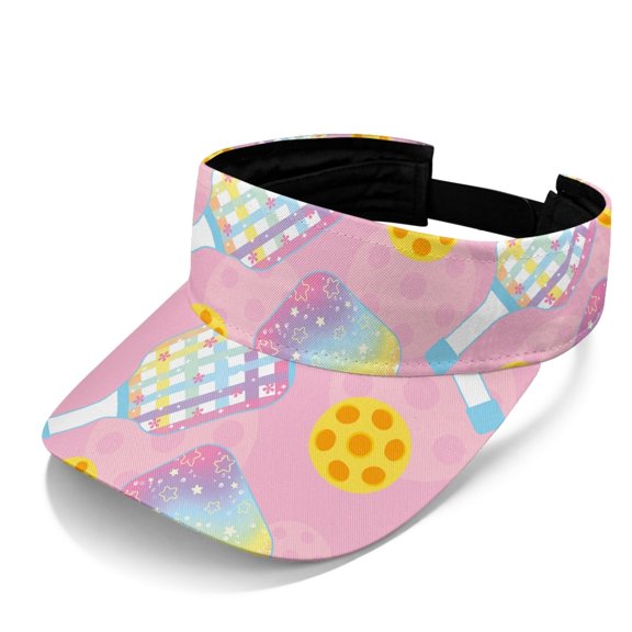 HELLHERO Sun Visor with Pickleball Pattern, Lightweight Adjustable Sport Hat for Travel and Beach Outdoor Activities