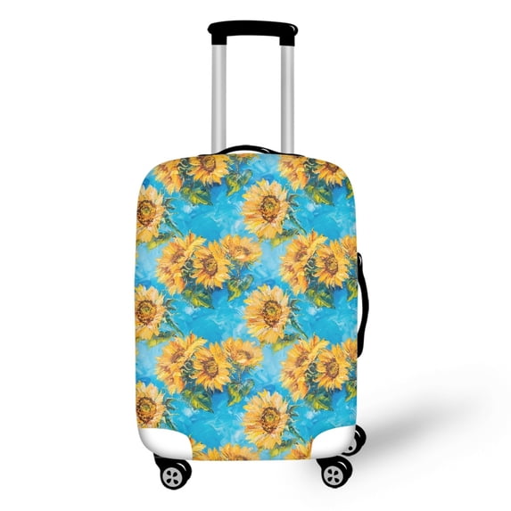 HELLHERO Sunflower Design Suitcase Cover Polyester Ammonia Quick Disassembly Elastic Luggage Suitcase Covers for Family