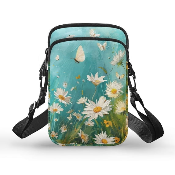 HELLHERO Sunflower Pattern Crossbody Sling Bag for Adults Polyester Shoulder Purse with Leakproof