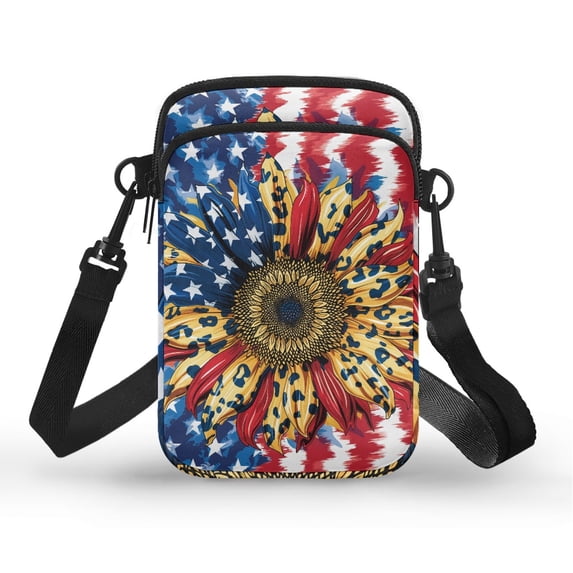 HELLHERO Sunflower Pattern Design Women Shoulder Bag Polyester with Zipper for Outdoor Daily Use