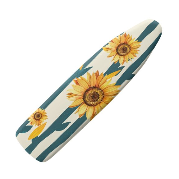 HELLHERO Sunflower Pattern Ironing Board Cover Hook & Loop Straps Elastic Edge Replacement Accessories for Ironing Desk