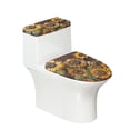 thumbnail image 1 of HELLHERO Sunflower Pattern Soft Non-Slip 2 Pack with Stretch Toilet Cover Set Washable, 1 of 8