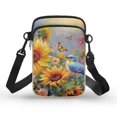 thumbnail image 1 of HELLHERO Sunflower Pattern Unisex Underarm Shoulder Bag Polyester Small Purse Women Adjustable Shoulder Strap Messenger Bag with Zipper Sling Bag for Casual Use, 1 of 7