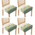 thumbnail image 1 of HELLHERO Sunflower Print Dining Chair Seat Covers Set of 4, Decorative Chair Seat Slipcovers for Kitchen, Dining Chairs Cushion Protector, Kitchen Decor, Green, 1 of 7