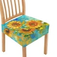 thumbnail image 1 of HELLHERO Sunflower Print Seat Covers for Dining Room Chairs, Dining Chair Covers, Chair Protector Seat Cushion Slipcovers for Kitchen, Blue, 1 of 7