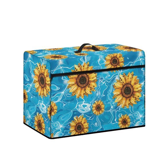 HELLHERO Sunflower Sewing Machine Waterproof Cover 17.7 x 8.6 x 12.5 inches Polyester Material Sewing Accessories Protector Ideal Gifts for Mom