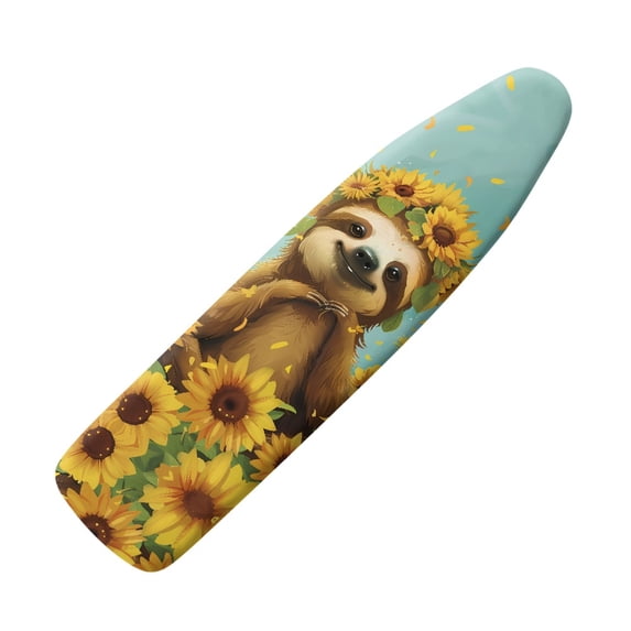 HELLHERO Sunflower and Sloth Ironing Board Cover Hook and Loop Fastener Polyester Fabric Elastic Edge 15x54 Inch