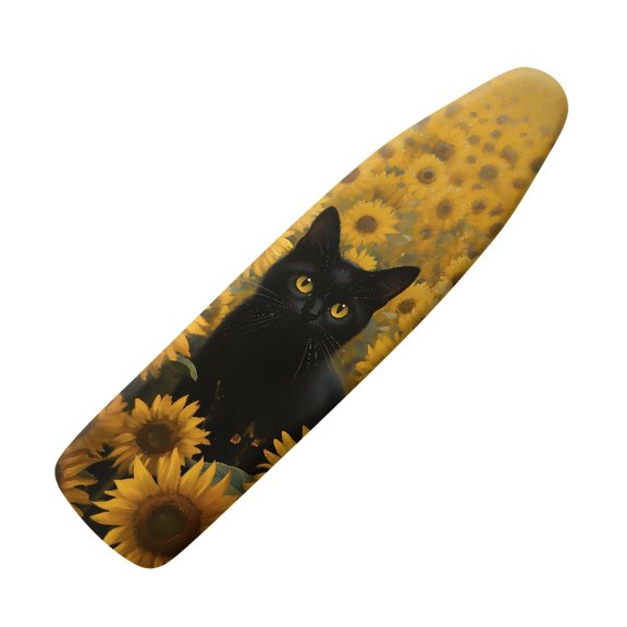 HELLHERO Sunflowers Black Cat Pattern Ironing Board Cover, 15x54 Inches Polyester - Iron Table Cover for Sewing Room, Design Studio, Hobby Space