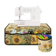 thumbnail image 1 of HELLHERO Sunflowers Pattern Sewing Machine Pad Organizer Storage Bag Easy to Clean Foldable Polyester Fabric Store Thread Small Scissors for Present, 1 of 5