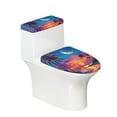 thumbnail image 1 of HELLHERO Sunset Toilet Top Cover Elastic Bottom Toilet Top Cover Set & 2 Piece Set for Toilet Easy to Clean Soft, 1 of 8