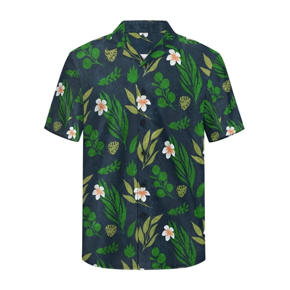 HELLHERO Sweat Wicking Men's Short Sleeve Button Up Shirt, Loose Soft Men's Short Sleeve Button Down Shirt for Travel Outdoor, Daisy