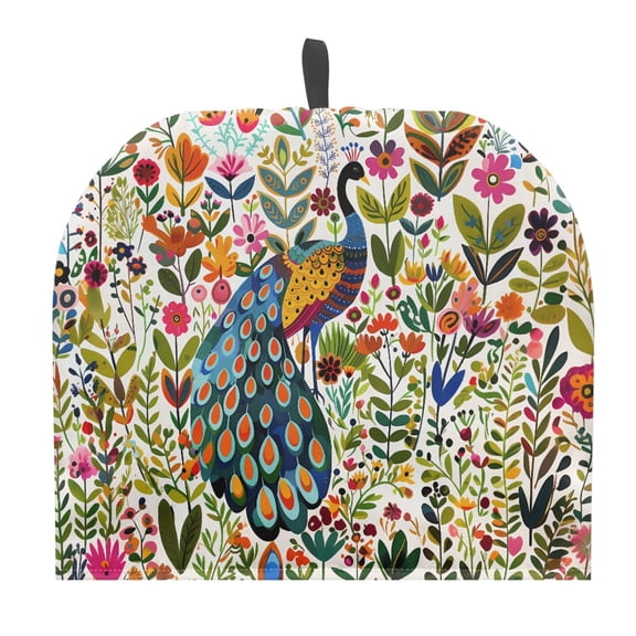 HELLHERO Tea Cozies Covers Thermal Insulation Polyester Canvas for Kitchen, Peacock Floral Pattern