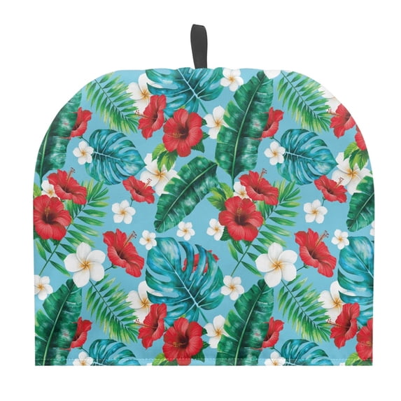HELLHERO Tea Cozy Insulation Protector Polyester Canvas, Red White Flowers