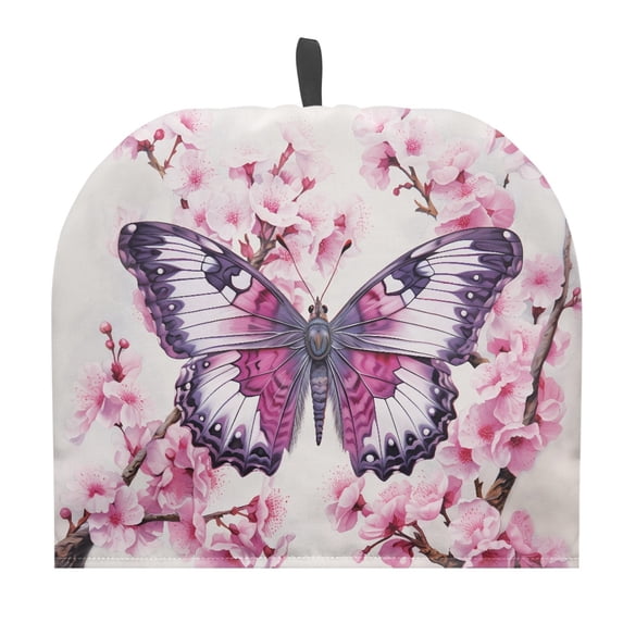 HELLHERO Teapot Cover Keep Warm Keep Warm Polyester Cavcas, Purple Butterfly Sakura