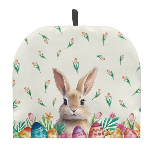 HELLHERO Teapot Dust Cover Flowers 1Pcs Insulation Easy to Use & Clean, Rabbit Easter Egg Pattern