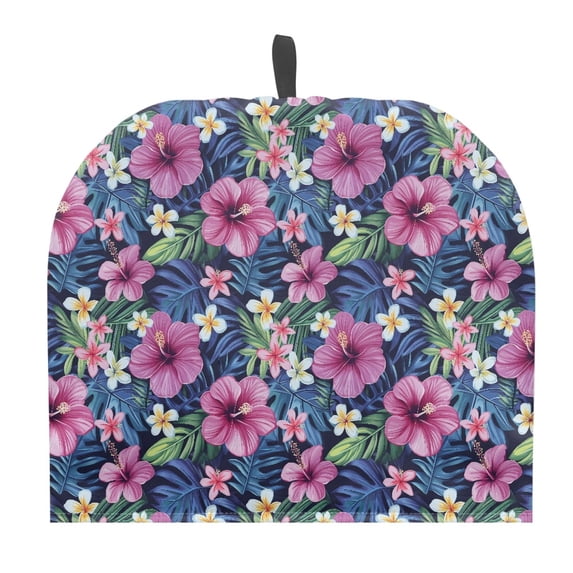HELLHERO Teapot Dust Cover Insulation with Anti-Scald Protector, Tropical Hibiscus Print