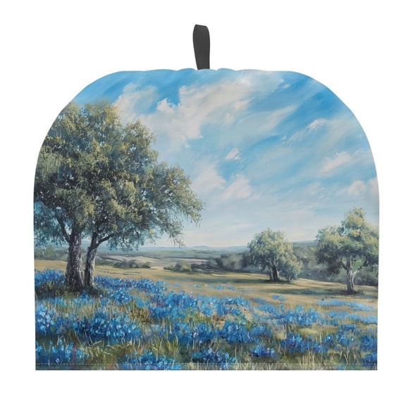 HELLHERO Teapot Dust Cover Keep Warm Insulation Lightweight for Kitchen, Tree in Field of Blue Flowers