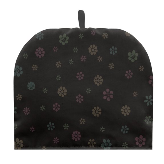 HELLHERO Teapot Dust Cover Waterproof and Dustproof Insulation Insulating Keep Tea Warm Black Floral Pattern