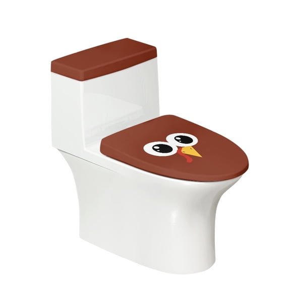 HELLHERO Thanksgiving Day Polyester Toilet Bowl Cover for Bathroom Supplies, Universal Dustproof Stays in Place, Stretchy Fabric, 17x21 Inches
