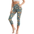 thumbnail image 1 of HELLHERO Thanksgiving Leggings for Women Pumpkin Mushroom Printed Capri Leggings with Pockets Daisy Printed Yoga Pants Fall Yoga Capris with Pockets, XL, 1 of 7