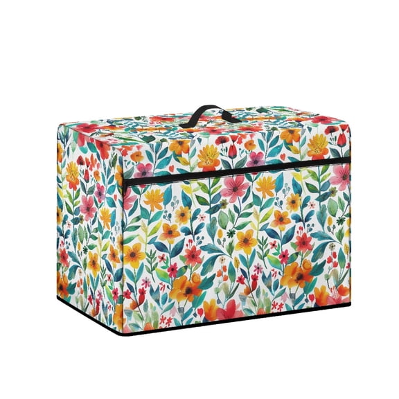HELLHERO Thanksgiving Sewing Machine Storage Cover Universal Fit Simple Appliance Protecter Floral Pattern