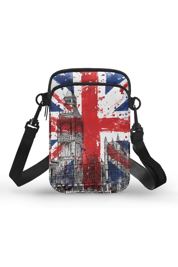 The Image of The British Flag Double Deck Shoulder Bag Stylish for Travel Daily Use