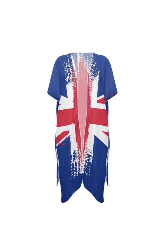 The Image of the British Flag Bathing Suit Cover Up High Quality Fabrics Fashion Free Size Women's Beach Coverups Kimono Cardigan for Womens