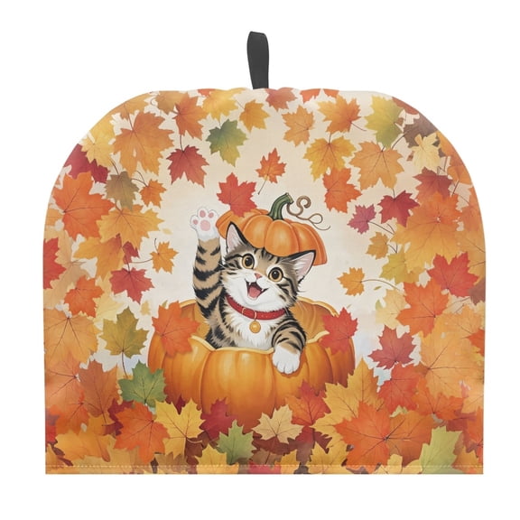HELLHERO Thermal Insulation Teapot Insulated Cosy Polyester Canvas for Kitchen, Maple Leaf Cat