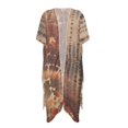 thumbnail image 1 of HELLHERO Tie Dye Pattern Long Kimono Swimsuit Cover Up Half Sleeve Polyester Quick Dry Bathing Suit Cover Up, 1 of 6