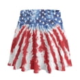thumbnail image 1 of HELLHERO Tie-Dye US Flag Polyester Spandex Fabric Athletic Skort with Attached Safety Shorts, Built-in Shorts 2 Side Pockets Golf Skorts for Yoga Tennis Hiking, 1 of 9