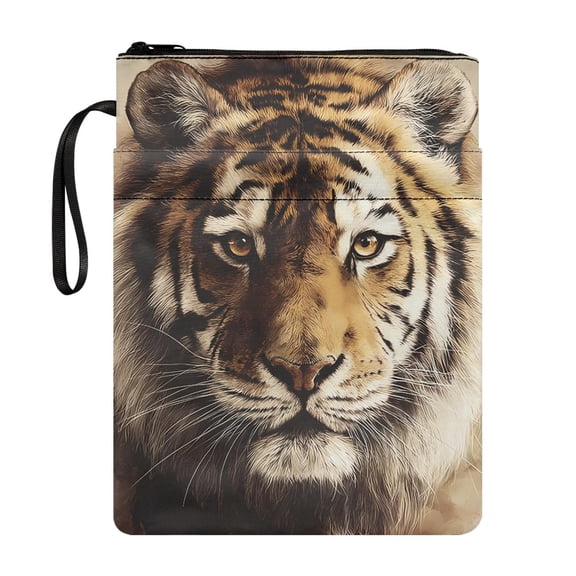 HELLHERO Tiger Pattern Bible Case Bag, 8.66 x 11.42 with Book Protection for Classic Book Covers, Book Organzier Holder Gift Bag for Books Lovers Reader Women