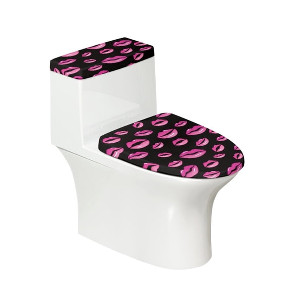 HELLHERO Toilet Cover Set 2-Piece Washable and Reusable Soft Toilet Seat Cover Adjustable