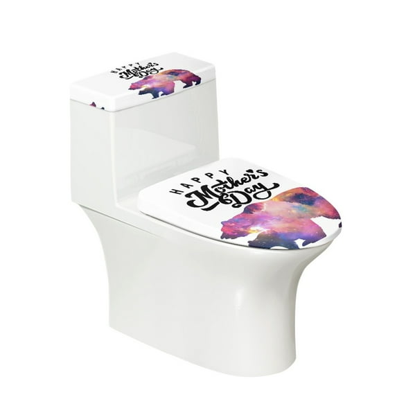 HELLHERO Toilet Dust Cover Set Mother's Day Gifts 2 Piece Stretch Fit Universal Lid Cover Set for Toilet Stretch