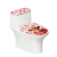 thumbnail image 1 of HELLHERO Toilet Dust Cover Set & Toilet Top Cover with Universal Polyester Fabric for Elastic Installation, Machine Washable, Calf and Rose Pattern, 1 of 8