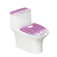 thumbnail image 1 of HELLHERO Toilet Lid Dust Cover Set 2 Pcs Set Dust-Proof Elastic Bottom Toilet Lid Cover Set Soft, Purple Snowman Set, 1 of 8