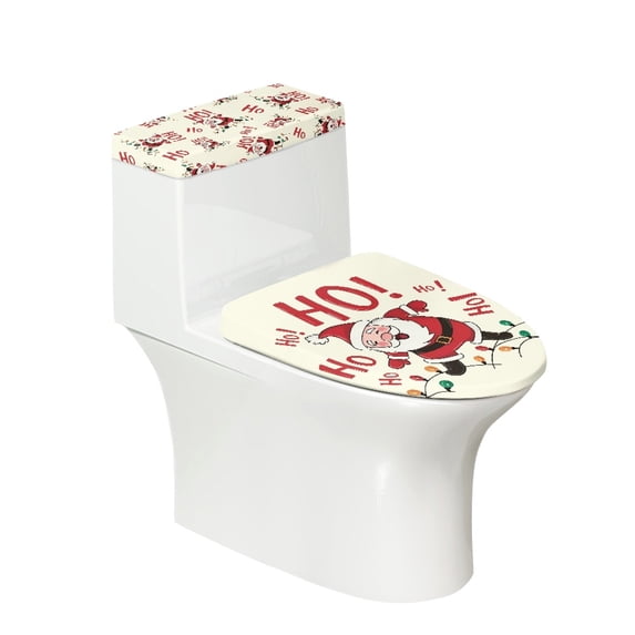 HELLHERO Toilet Lid Seat Cover Set 2-Piece Elastic Fabric Dustproof for Family