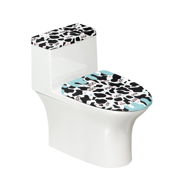 HELLHERO Toilet Seat Cover Soft & Non-Slip Toilet Top Cover Stays in Place 2 Pack Cow Stripe Pattern