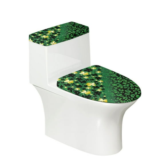 HELLHERO Toilet Seat Covers Set for Elastic Edge Elastic Fabric Soft Washable Non-Slip Universal Washable and Reusable Adds Holiday Charm St. Patrick's Day