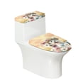 thumbnail image 1 of HELLHERO Toilet Seat Lid Cover Set 2 Piece Set Washable and Reusable Adjustable Toilet Lid Seat Cover Set Soft, West Highland Terriers Daisies, 1 of 7