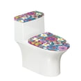 thumbnail image 1 of HELLHERO Toilet Seat Protector 2-Piece Polyester Easy to Clean for Family, Vibrant Floral Pattern, 1 of 8