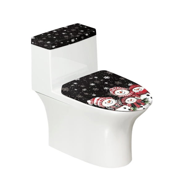 HELLHERO Toilet Top Cover Pack of 2 Elastic Fabric Machine Washable for Women