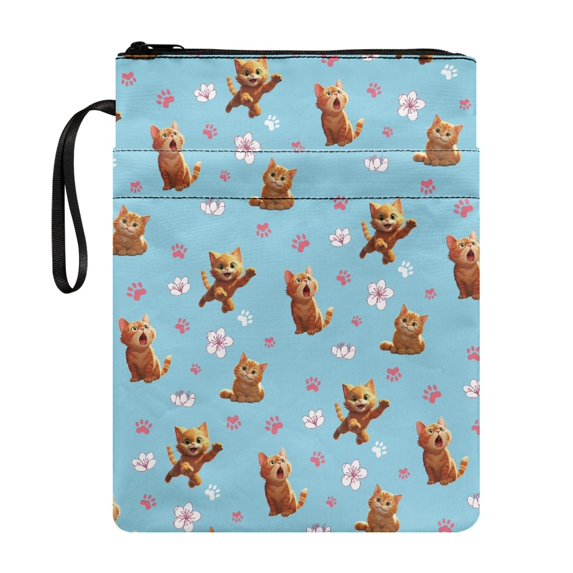 HELLHERO Tote Bags Book Organzoer Holder Polyester Fabric Waterproof Paperback Book Cover with Zipper for Hardcover Books for Protector Wrap Bag
