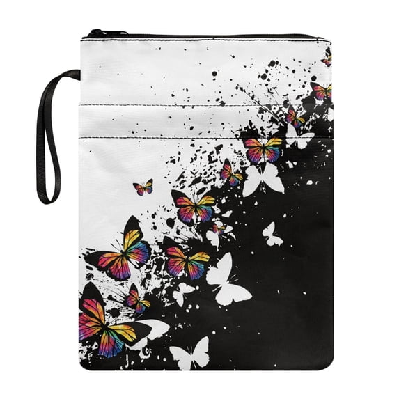 HELLHERO Tote Bags Book Organzoer Holder Polyester Lightweight Zipper Bag with Zipper for Class Office Pocket for Church Bag