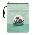 thumbnail image 1 of HELLHERO Tote Bags with Book Protection Polyester Fabric Book Protector with Washable for Travel Book Organzier Holder Waterproof Book Storage Bag Otter Pond, 1 of 7
